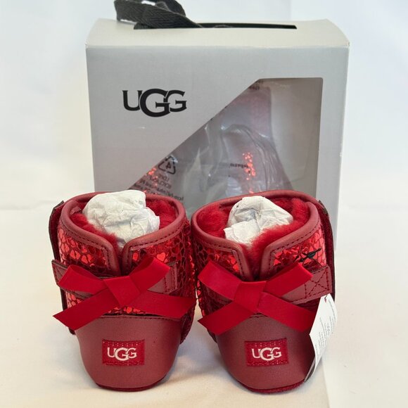 NEW in Box UGG Red Toddler Jesse Bow II Gel Hearts Boots - Picture 9 of 9